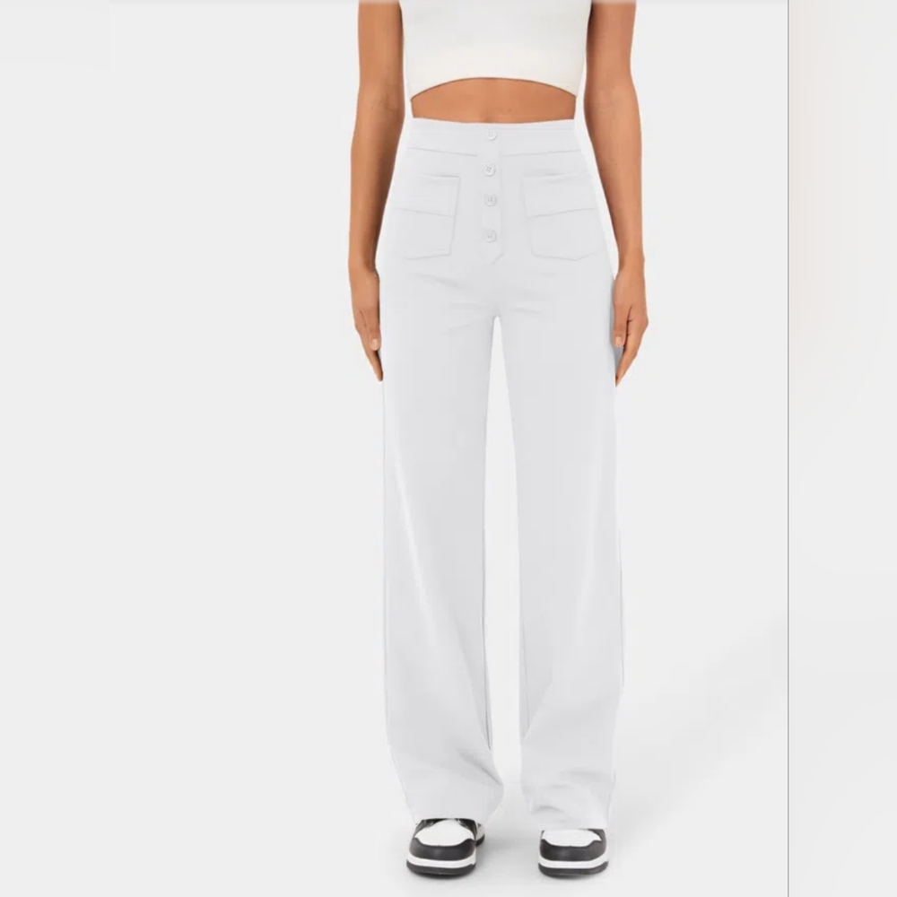 HALARA High Waist Pants Pockets Straight Leg Casual Stretch Comfort Pull…